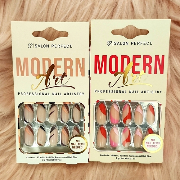 Brand New SALON PERFECT MODERN ART FALSE NAILS-2CT - Picture 1 of 4